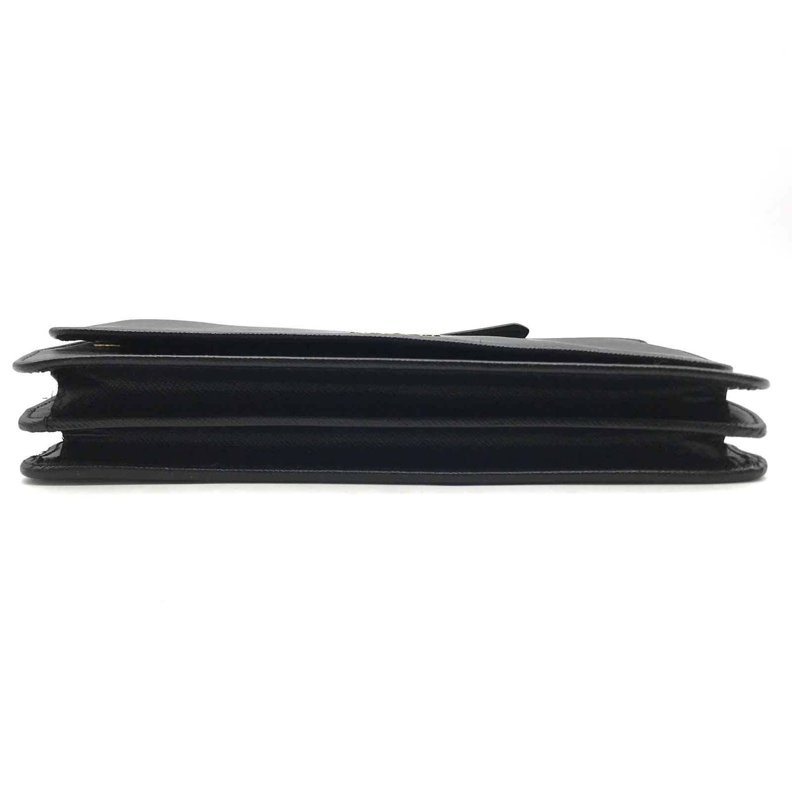 美品 PRADA プラダ 2WAY ロゴ 型押し サフィアーノ ショルダー ウォレット バッグ ブラック a2599 美品 PRADA プラダ 2WAY ロゴ 型押し サフィアーノ ショルダー