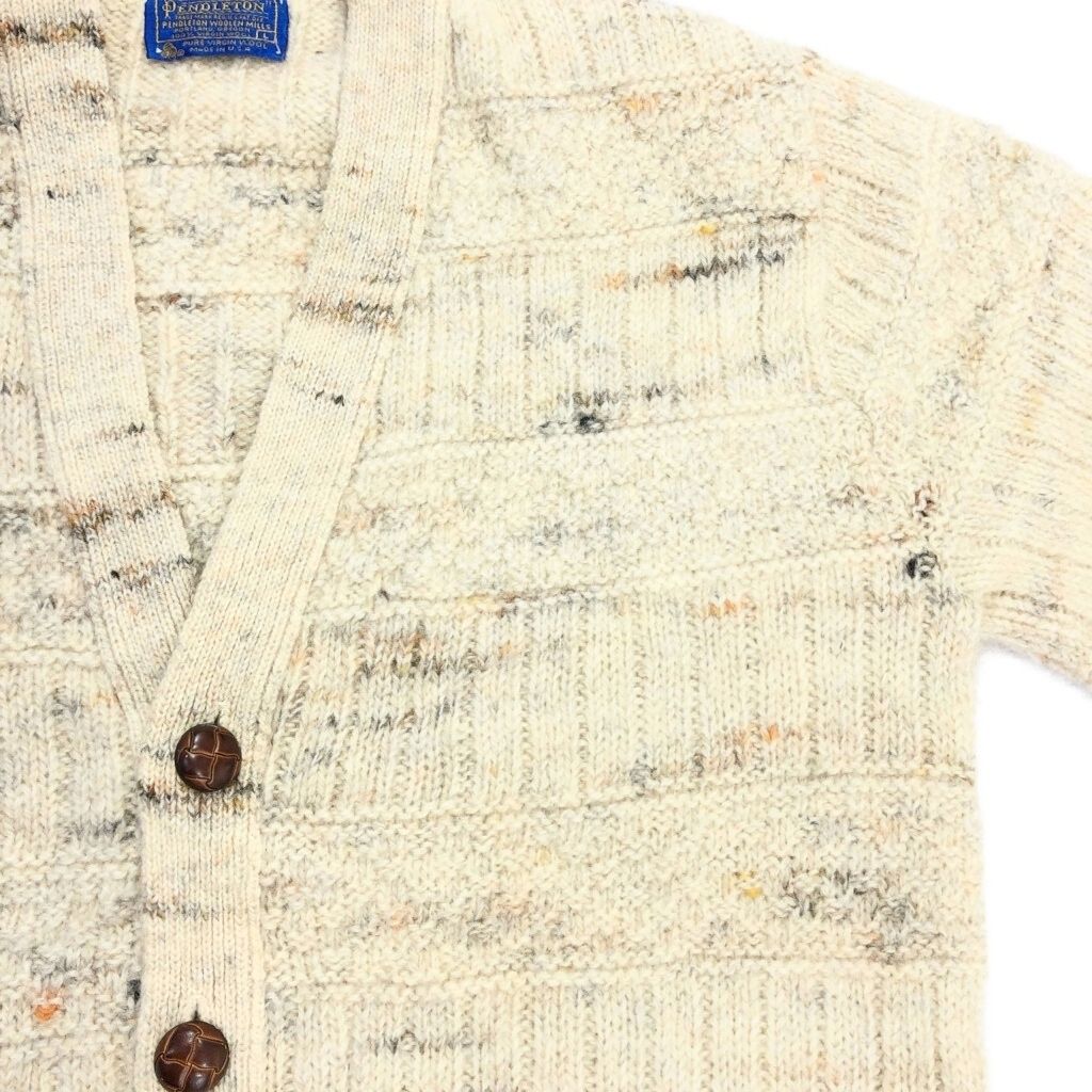 PENDLETON 70年代 ウールニットカーディガン ヴィンテージ Lサイズ 70年代 USA製 PENDLETON ペンドルトン ウールニット ネップ