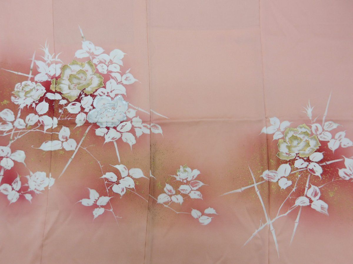 P40194 松井青々 作 バラの花柄 色留袖 仮仕立て 新古品 t