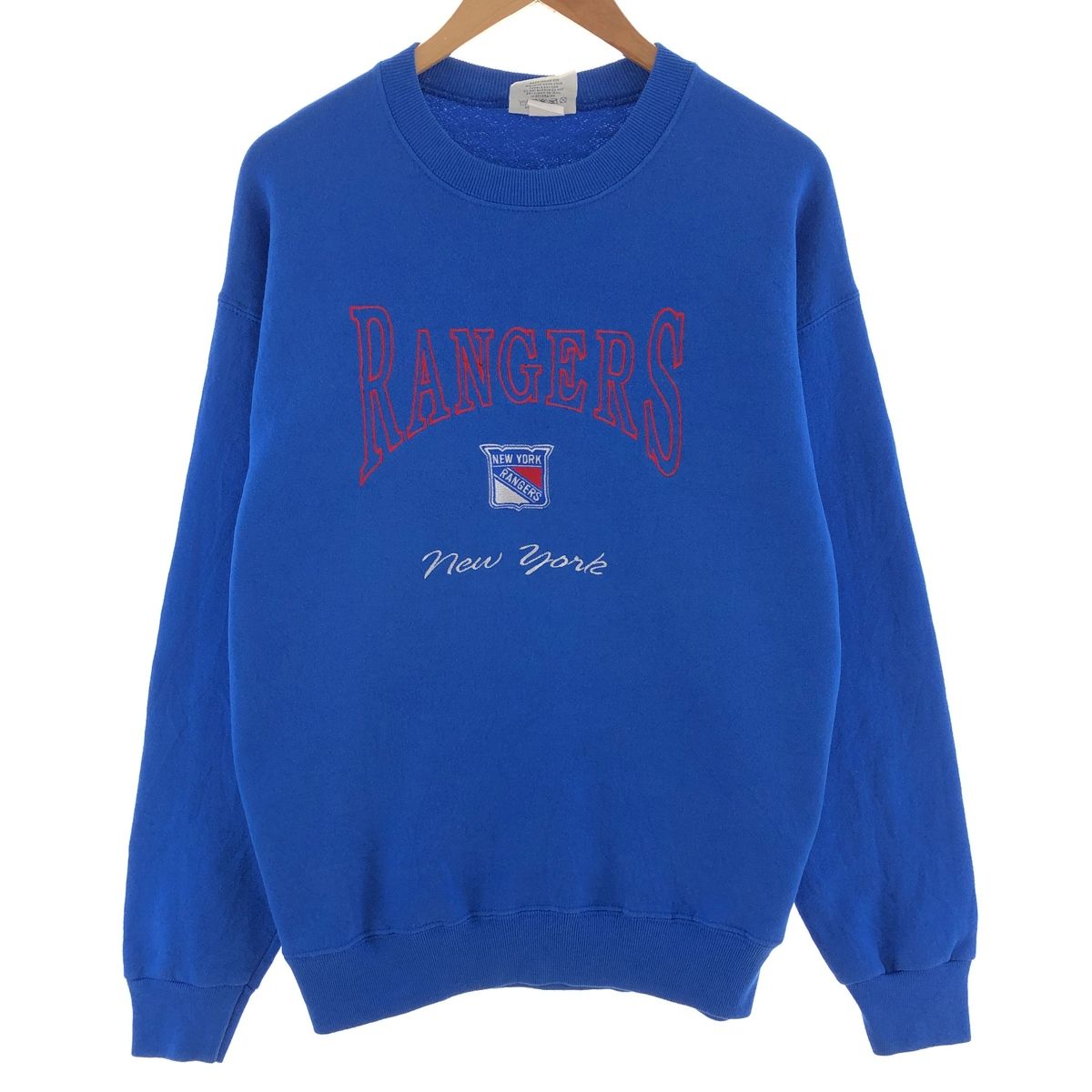 古着 90年代 リー Lee SPORT NHL NEW YORK RANGERS ニューヨークレンジャース 長袖 スウェットシャツ トレーナー USA製 メンズL/eaa390284