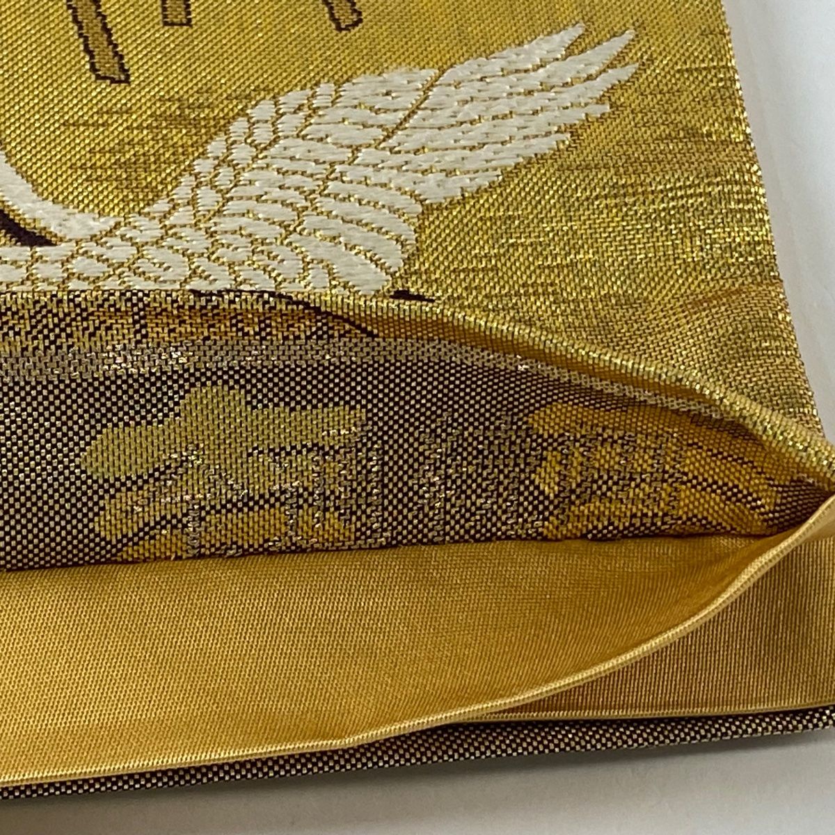 袋帯 秀品 鶴 人物 刺繍 箔 金色 お太鼓柄 正絹 【中古】 - メルカリ