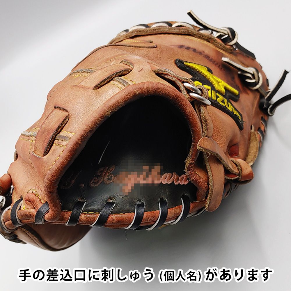 けん 様用●美品●Mizuno・ミズノ●プロモデル●グランドコート●野球 全紐交換済み (高校野球対応)】 ミズノ 硬式用 キャッチャー