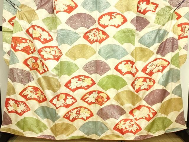 平和屋着物□豪華振袖 駒刺繍 地紙草花文 松竹梅 金銀彩 正絹