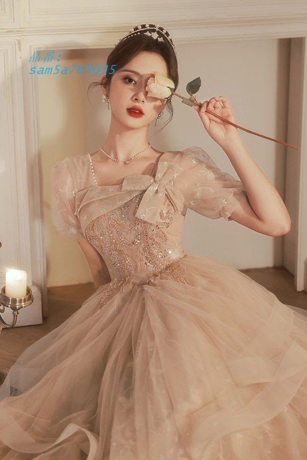 ドレス 大人 ピアノ 発表会 ロングドレス 演奏会 半袖 母親 イブニングドレス ワンピース 結婚式 パーティードレス am5a765035 MAAHADDERANG_COM