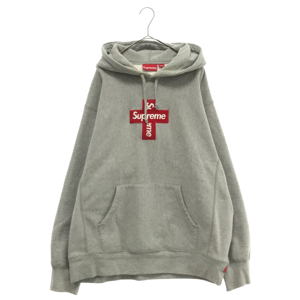 Supreme CROSS BOXグレー パーカー 未使用　クロスボックスロゴ シュプリーム クロスボックスロゴ パーカー 