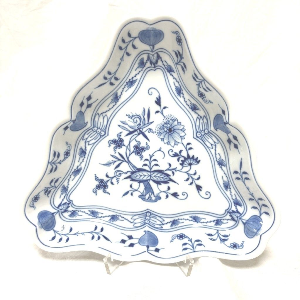 未使用 Meissen マイセン ブルーオニオン トライアングル プレート 三角 未使用 Meissen マイセン ブルーオニオン トライアングル