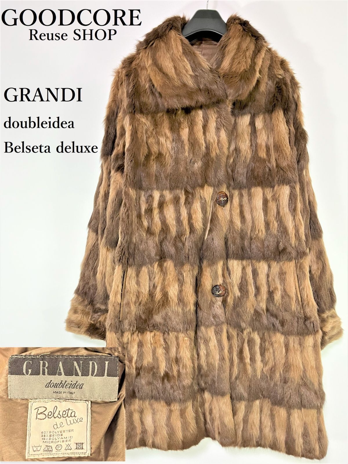 GRANDI doubleidea Belseta deluxe ミンクコート 毛皮 ロングコート 