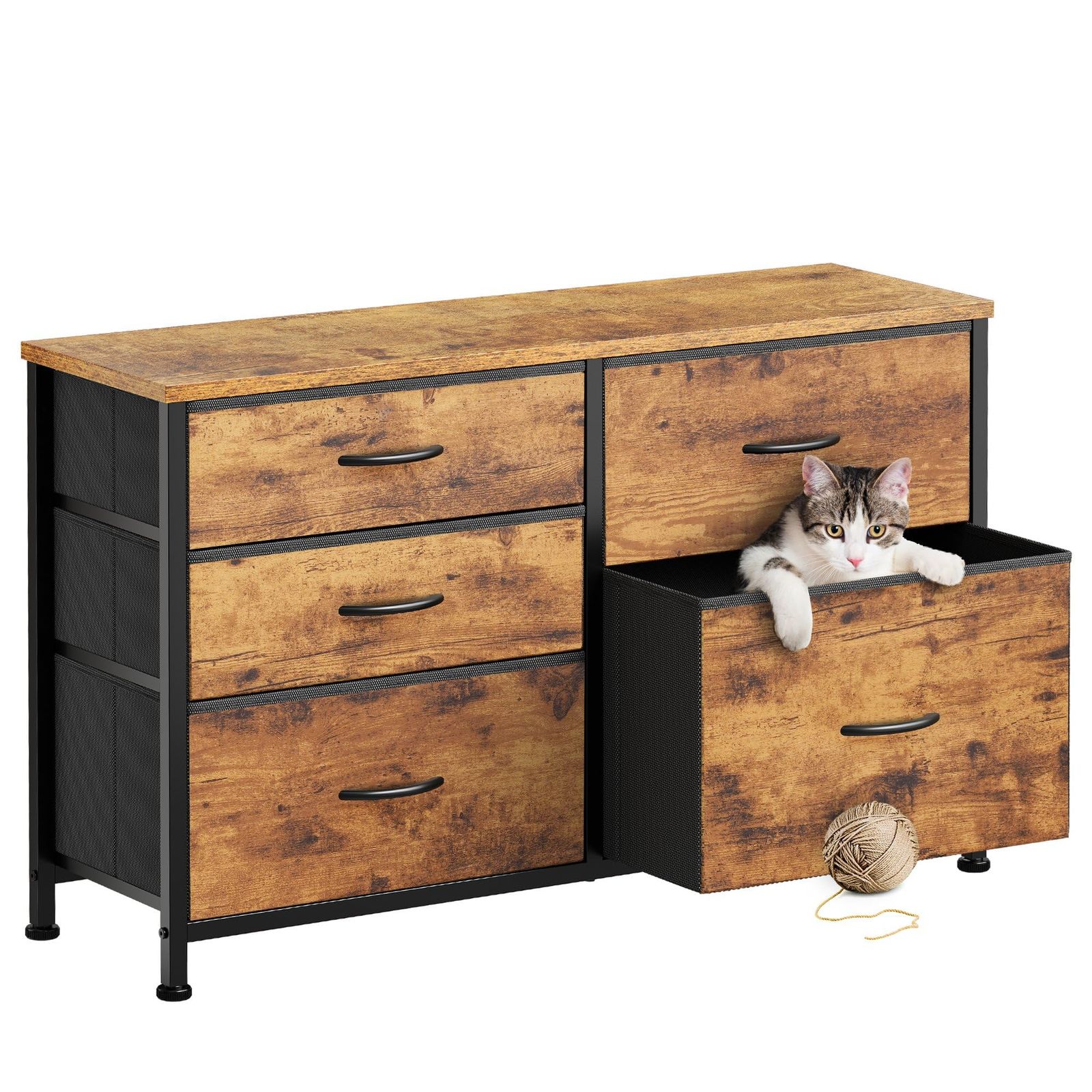 YeTom チェスト 3段 タンス 収納 洋服タンス 箪笥 ローチェスト たんす 100*29.8*61cm 衣類収納 衣装ケース 引き出し 3段5杯 テレビ台 ピンテージ