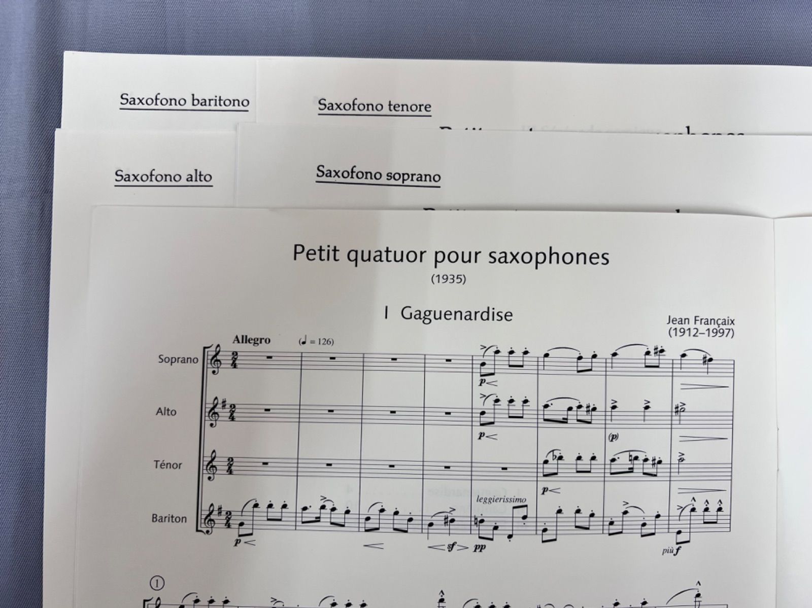 サックス四重奏　フランセ　小四重奏曲 サックス四重奏楽譜 小四重奏曲 フランセ作曲 サックスアンサンブル