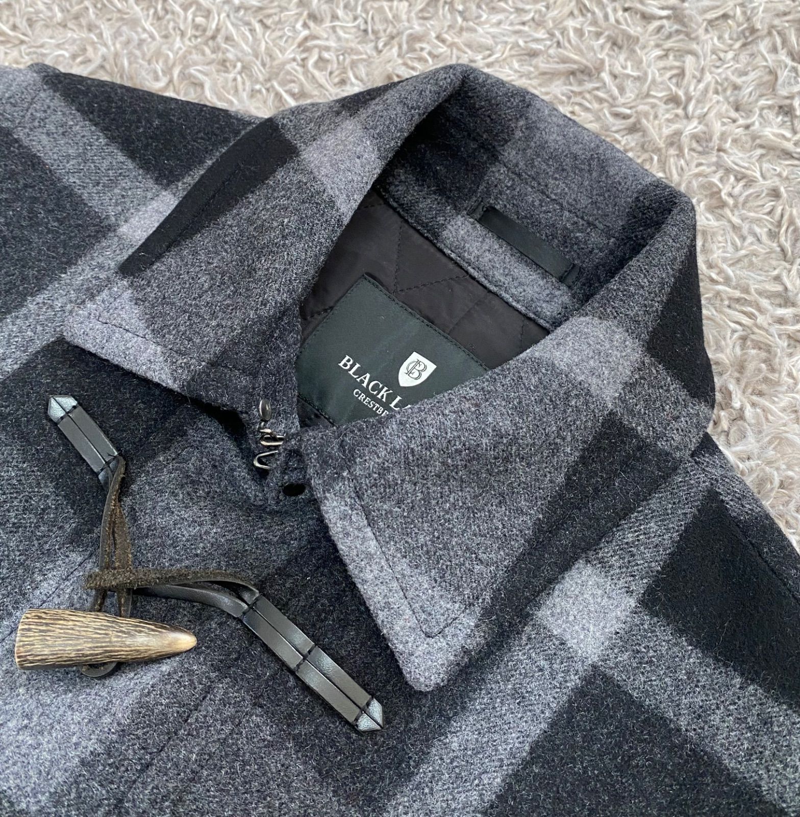 ブラックレーベル クレストブリッジ ダッフルコート M チェック