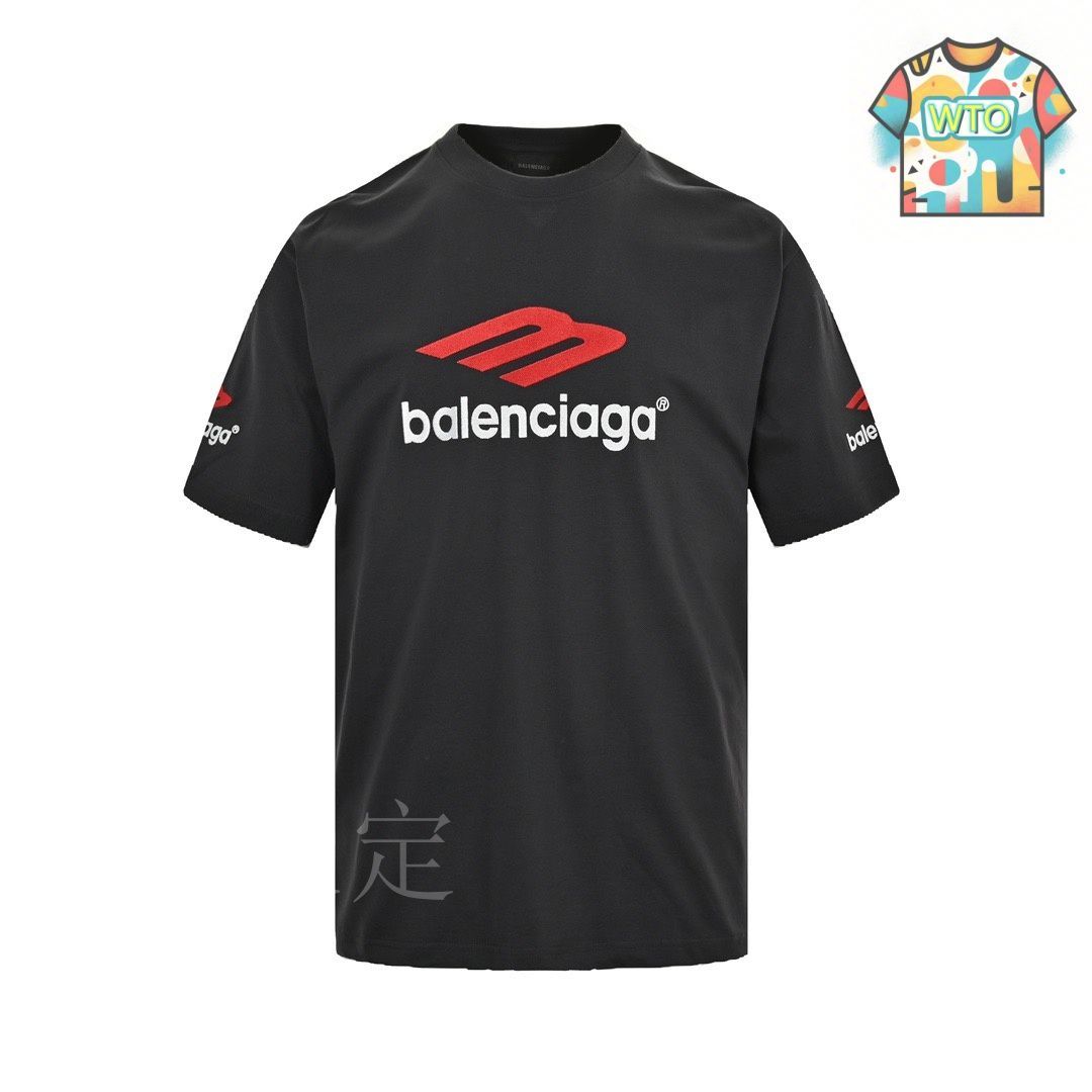 24h発送 BALENCIAGA バレンシアガ ロゴ 刺繍 Tシャツ Dグレー 24h発送 BALENCIAGA バレンシアガ ロゴ 刺繍 Tシャツ Dグレー