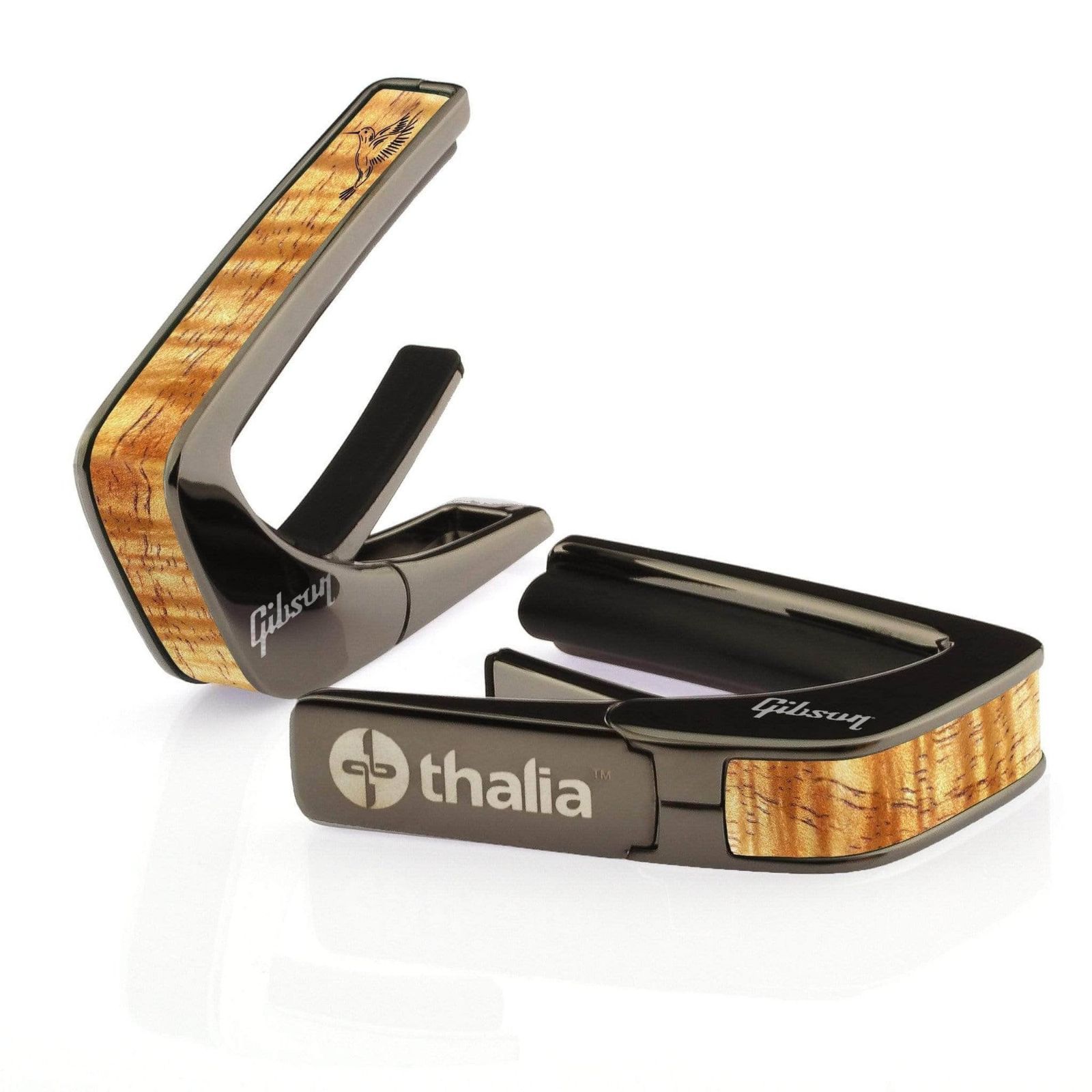 Thalia Capos Gibson Hummingbird Nose Hawaiian Koa Black Chrome Officially Licensed Capo