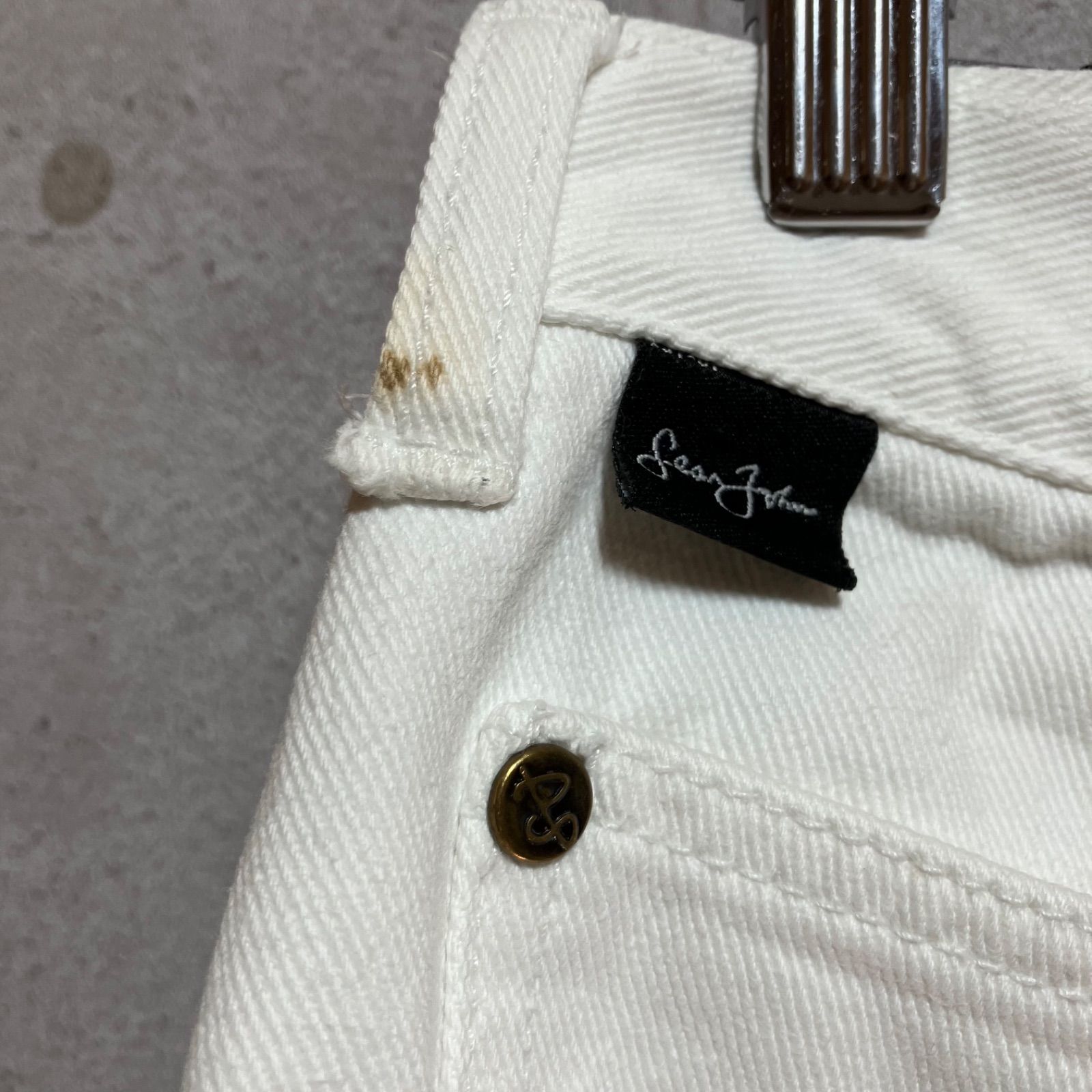 SEAN JOHN プレミアム　バギー　ワイドデニム　パンツ　Y2k B系 00s SEANJOHN 極太 ワイド バギーデニムパンツ 英字 y2k ブルー