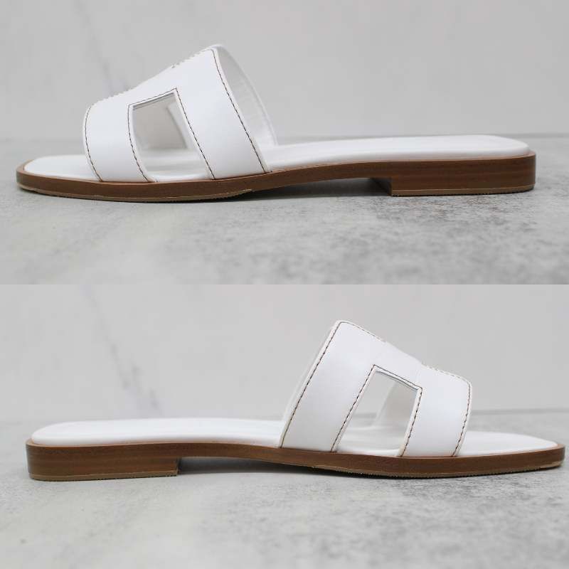 S022)【極美品】HERMES/エルメス オラン サンダル ホワイト/白 サイズ