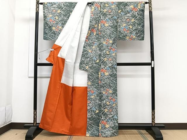 平和屋着物●上質な色無地　鵬笙　花唐草吉祥地紋　薄桜色　反端付き　正絹　逸品　CAAZ3548yc 平和屋着物○上質な色無地 鵬笙 花唐草吉祥地紋 薄桜色