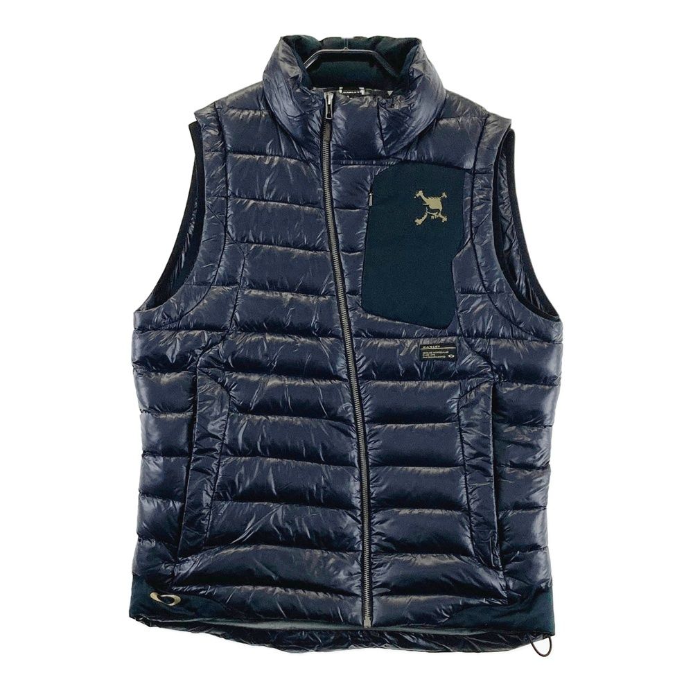 OAKLEY オークリー ニットジップベスト スカル ブラック系 L [240001205373]【中古】メンズ サイズ：M OAKLEY オークリー ジップ ニットベスト スカル刺繍