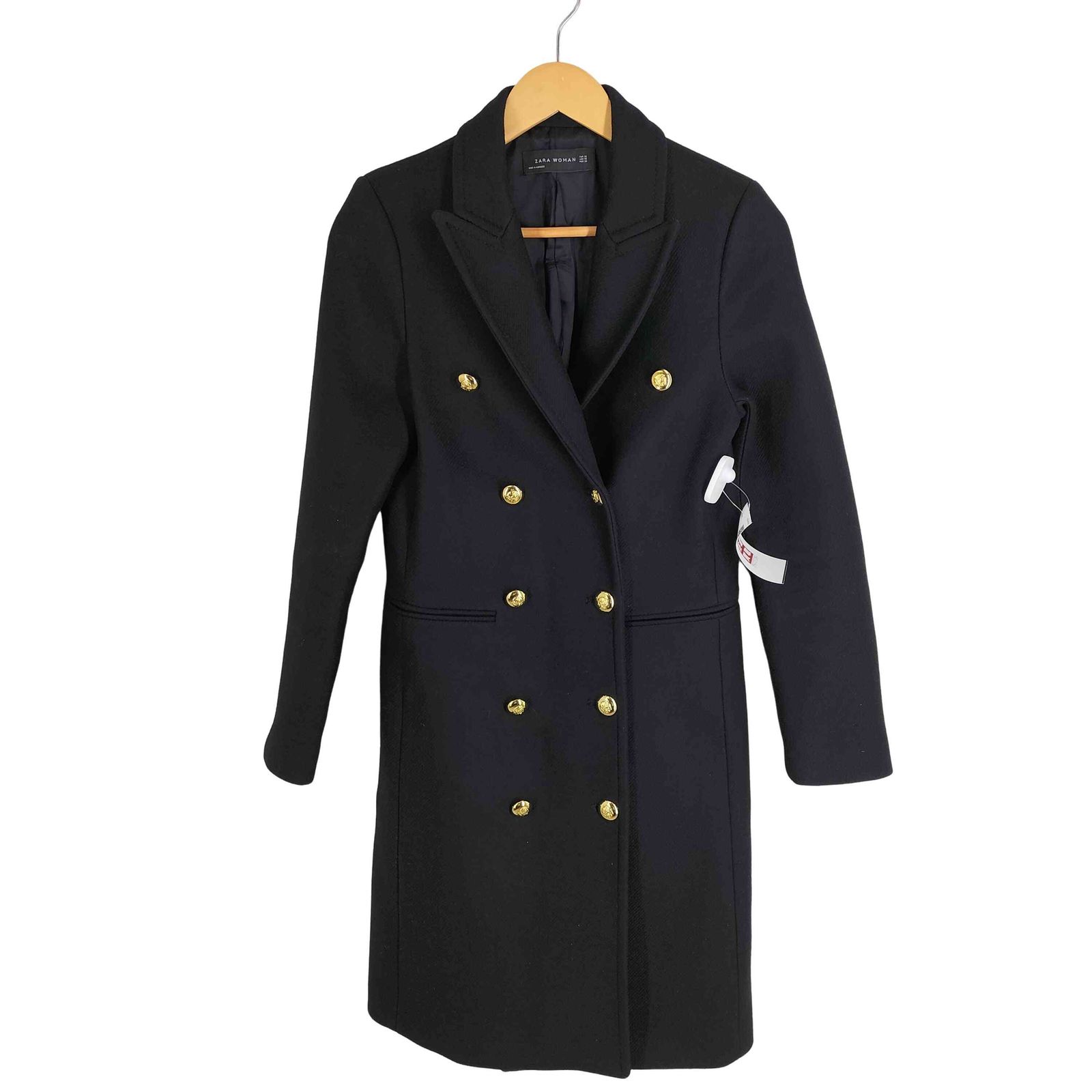 【稀少XLサイズ/極美品】ZARA ダブルブレスト ナポレオンコート 金ボタン 稀少XLサイズ/極美品】ZARA ダブルブレスト ナポレオンコート 金