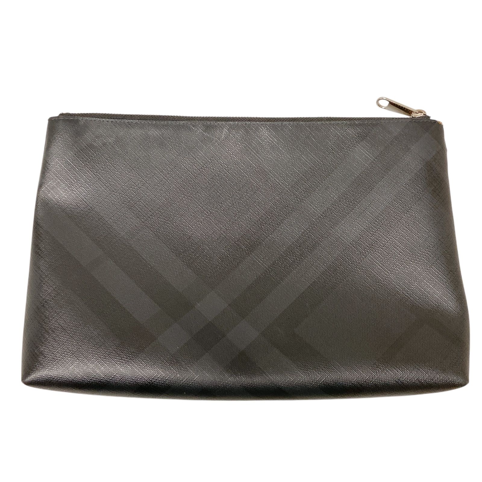 HR1 Burberry バーバリー クラッチバッグ ブラック チェック セカンドバッグ レザー