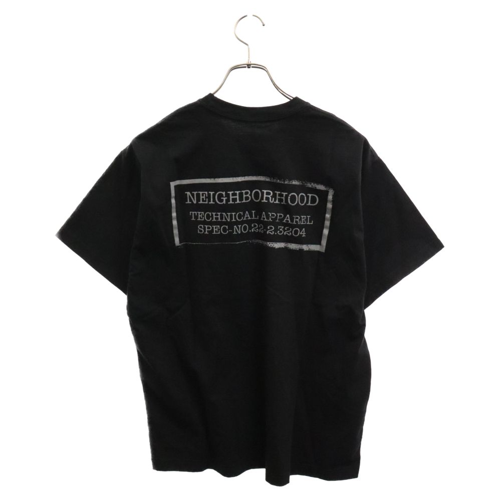 NEIGHBORHOOD (ネイバーフッド) 22AW NH LOGO TEE プリントロゴ半袖Tシャツ ブラック 222PCNH-ST04