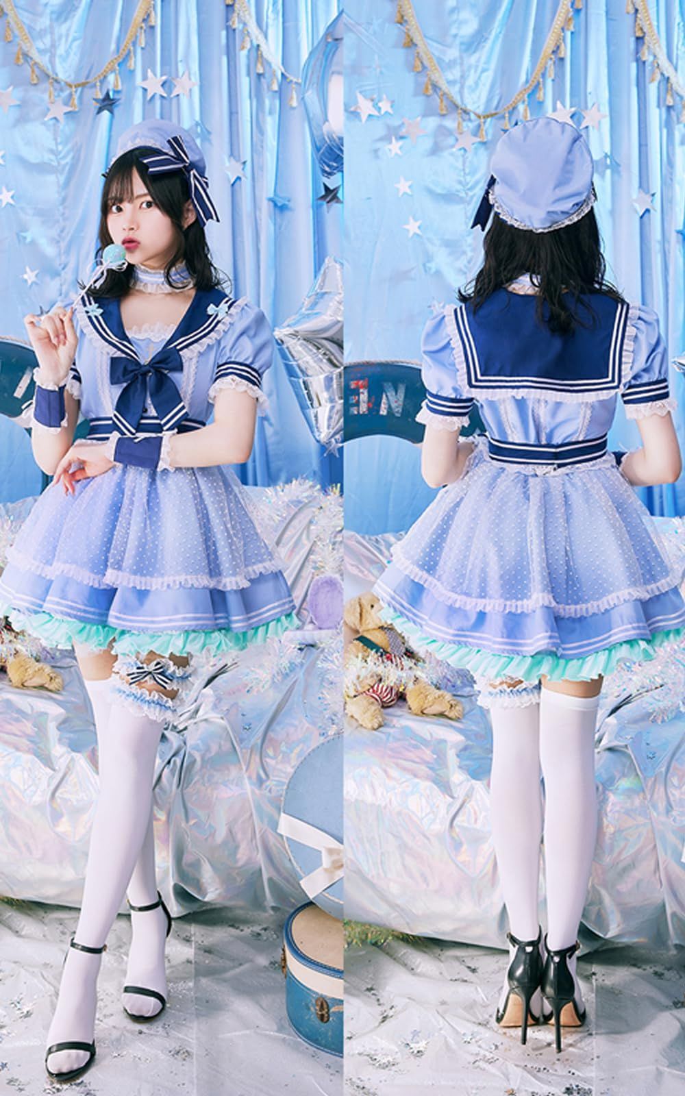 【公式完売品】マリームーン×ババババンビコラボ　マリンコスチューム Amazon.co.jp: [Malymoon] コスプレ マリン セーラー服 水兵