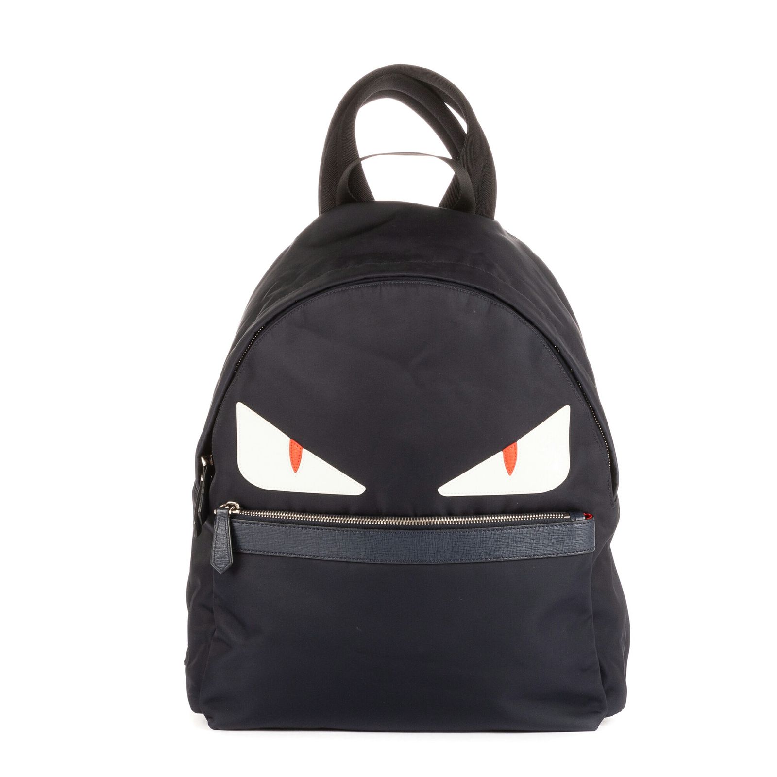 FENDI フェンディモンスター バックパックネイビーブルーナイロンキャンバスA