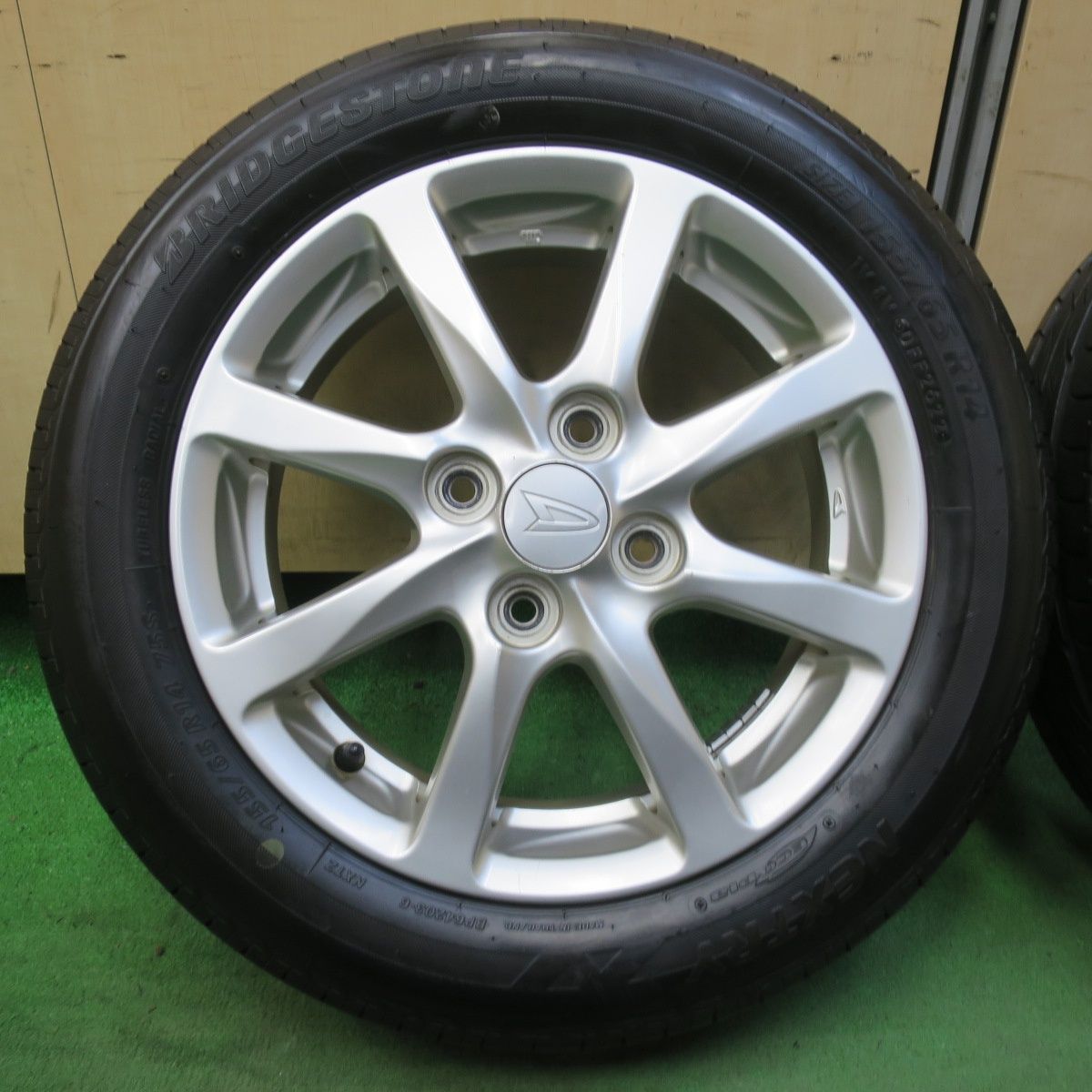 バリ溝 22年 9.5分以上 ダイハツ タント ムーヴ 等 純正 155 65R14 ブリヂストン ネクストリー エコピア 14インチ PCD100 4H 5100405イノ