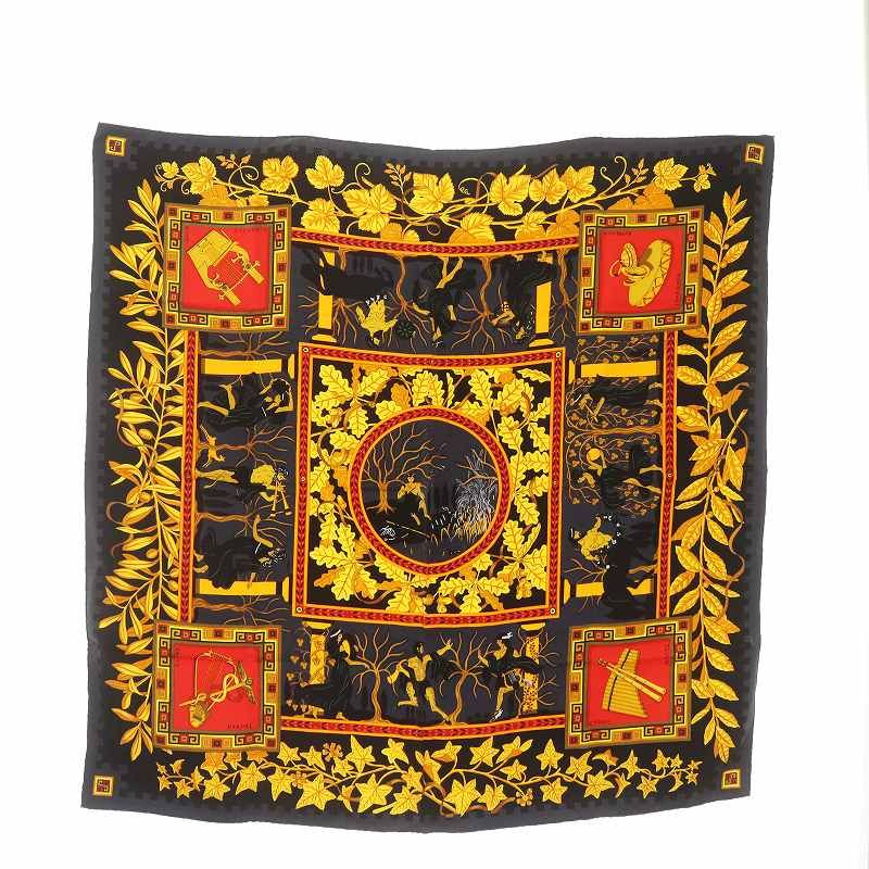 HERMES / カレ90/神々の音楽/MUSIQUE DES DIEUX/スカーフ/シルク/ORN/総柄/レディース エルメス HERMES カレ 90 MUSIQUE DES DIEUX 神々の音楽 シルク