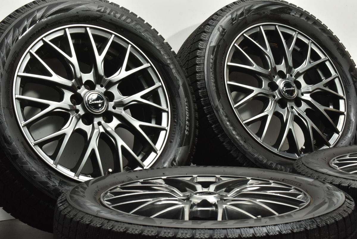 バリ溝 エクシーダー 16in 6.5J 48 PCD100 ブリヂストン ブリザック VRX2 205 55R16 インプレッサ プリウス カローラツーリング
