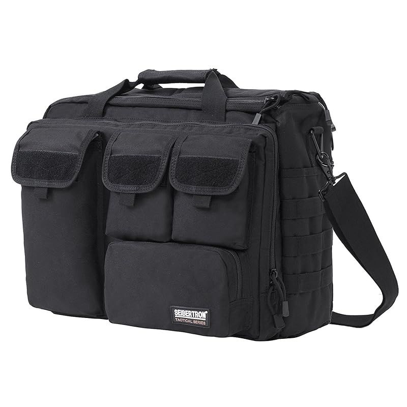 彡 サイバトロン Seibertron 防水900D多機能ショルダーバッグ MOLLE 軍事戦術バッグ トートメッセンジャーバッグ pc laptop Computer Bag 17.3 黒 0