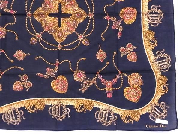 Christian Dior ネイビースカーフ 95x95cm Christian Dior 100% Silk Scarf Navy Blue 90x90 | eBay