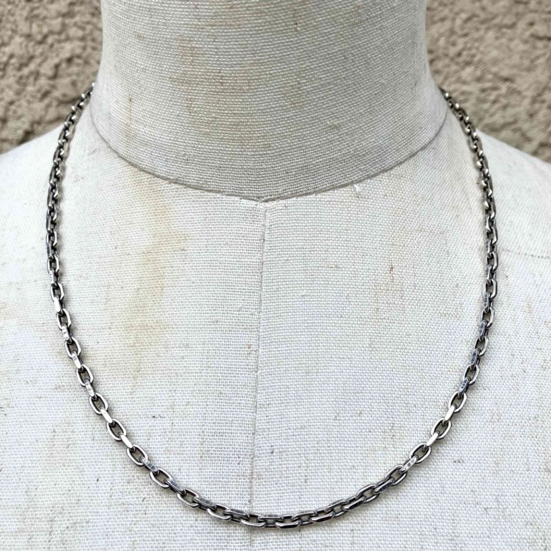 SILVER925 OVAL CHAIN NECKLACE/シルバー/ネックレス