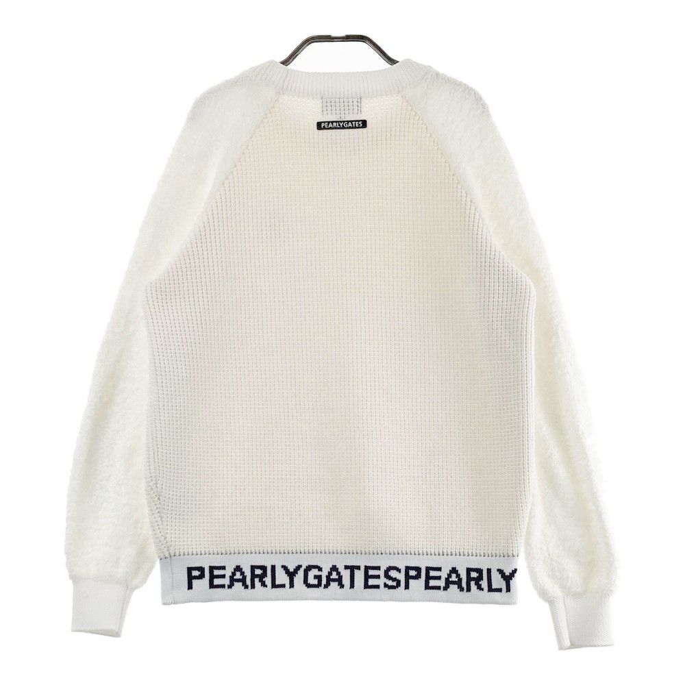 サイズ：1 PEARLY GATES パーリーゲイツ  ボア切替 ニットセーター  ホワイト系 [240101436262] ゴルフウェア レディース ストスト サイズ：1 PEARLY GATES パーリーゲイツ ボア切替 ニット