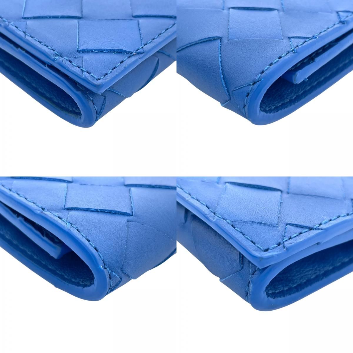 未使用級】ボッテガヴェネタ　小銭入れ　ケース　マキシイントレチャート　青系 新品同様】 BOTTEGA VENETA ボッテガヴェネタ マキシイントレ