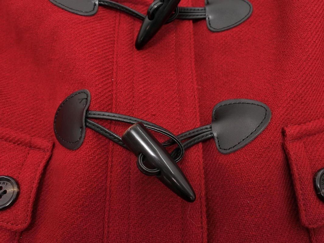 品質100％保証! BURBERRY バーバリー ウール ダッフル コート size38 赤 ◎レディース