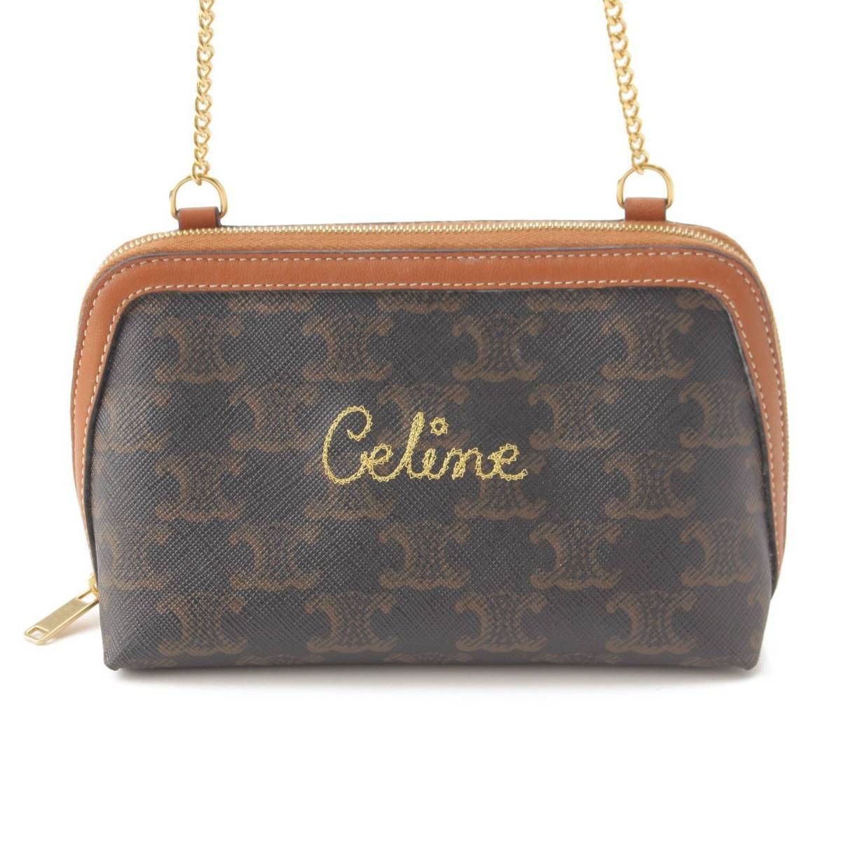 セリーヌ】Celine トリオンフ レザー チェーン アクセサリー