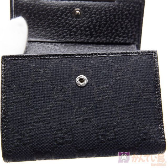 Gucci】グッチ GGキャンバス 三つ折り財布 ブラック系 131887 メンズ