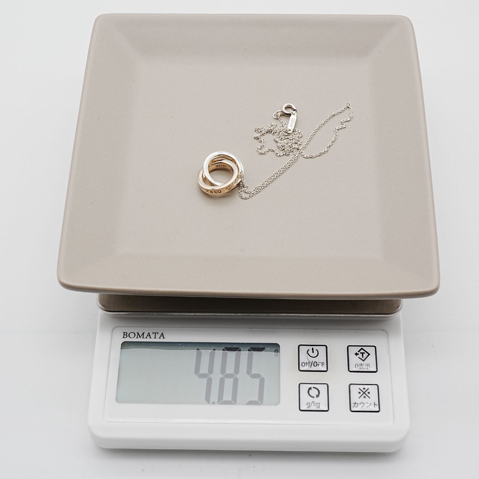 ティファニー インターロッキング コンビ ネックレス 925 ルベドメタル