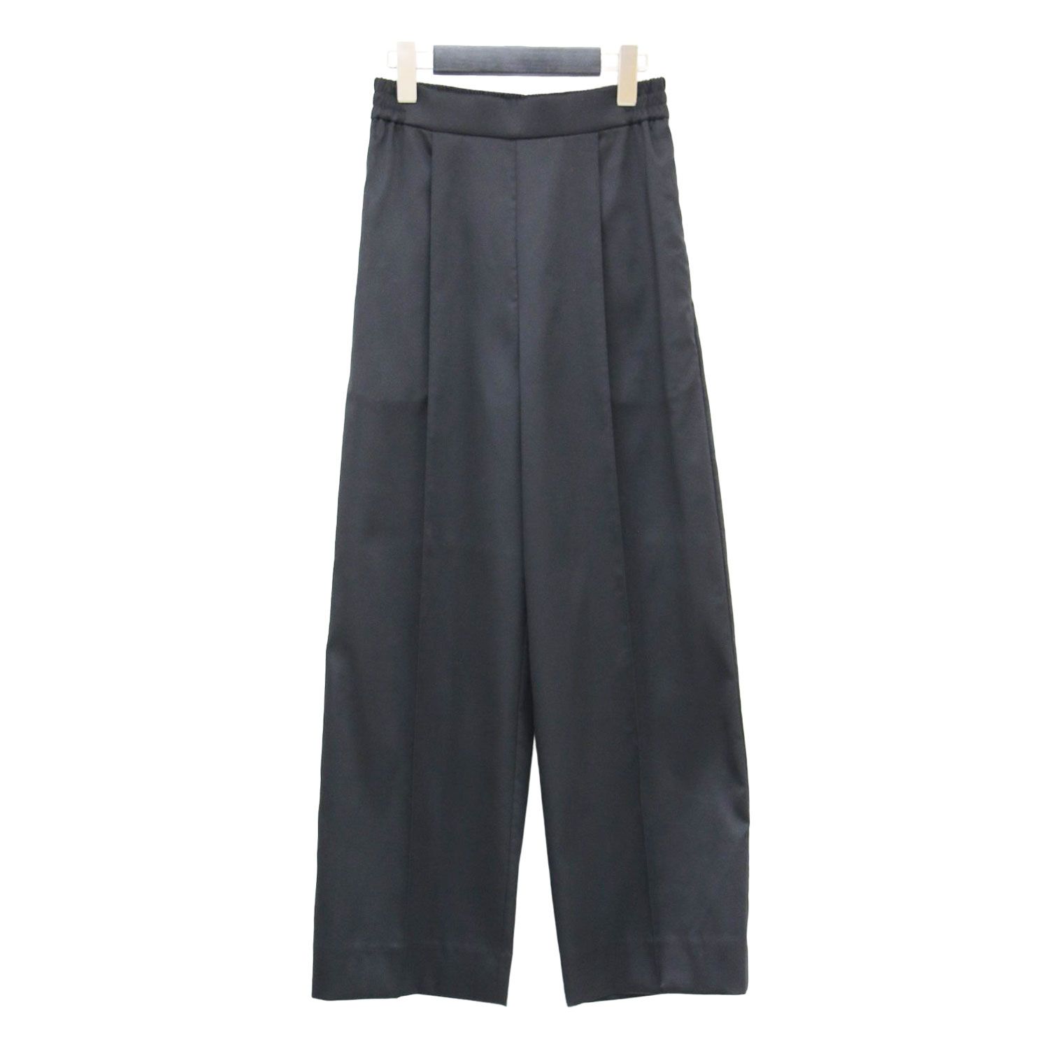 【美品】yori ヨリ　ダブルクロスタックパンツ　36 美品】yori ヨリ パンツ ブラック 黒 サイズ:36(S) | 21秋冬