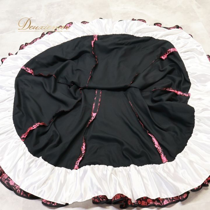 フラメンコ 衣装 ワンピース ドレス 柄 模様 ダンス パーティ ボランテ  