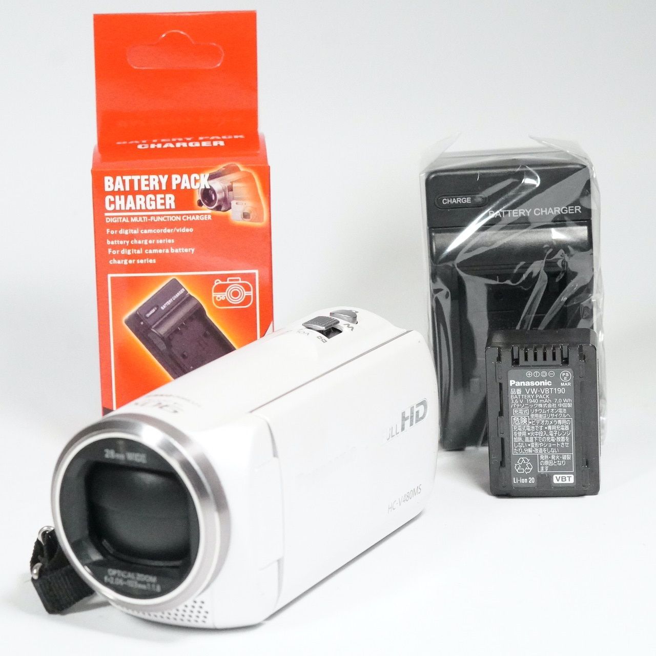 Panasonic パナソニック HC-V480MS-W ホワイト ビデオカメラ