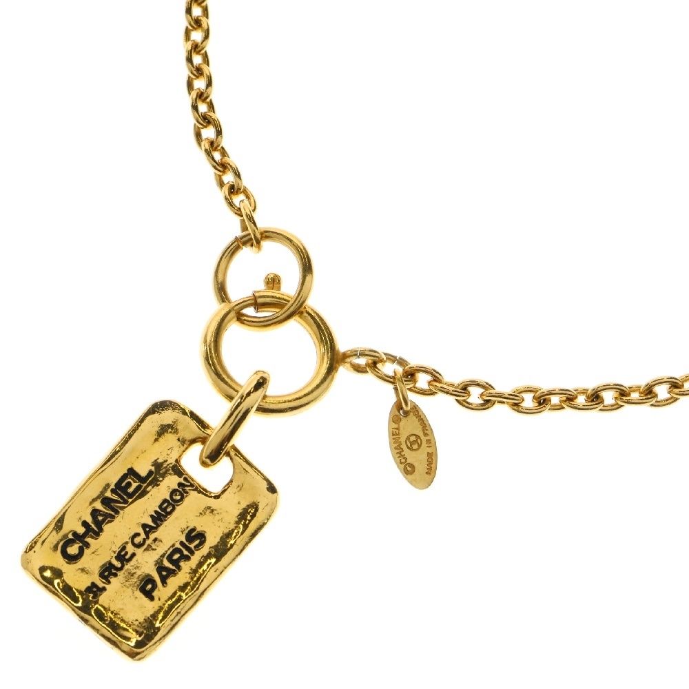 CHANEL (シャネル) カンボンプレート ネックレス GP ゴールド