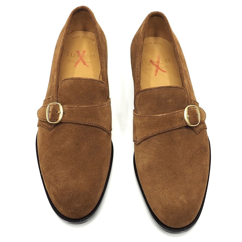 ♥品 Iugen スエードレザー シューズ サイズ 6 ライトブラウン ローファー スリッポン ユウゲン メンズ 5L|J06244|KCT23|