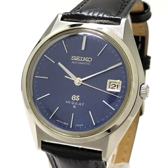 SEIKO グランドセイコー デイト メンズ 腕時計 ハイビート 自動巻 SS ネイビー文字盤 5645-7010 - メルカリ