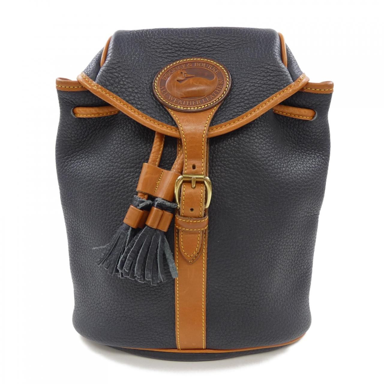 【極美品】Dooney&Bourke リュック ドローコード ネイビー レザー 極美品】Dooney&Bourke リュック ドローコード ネイビー レザー