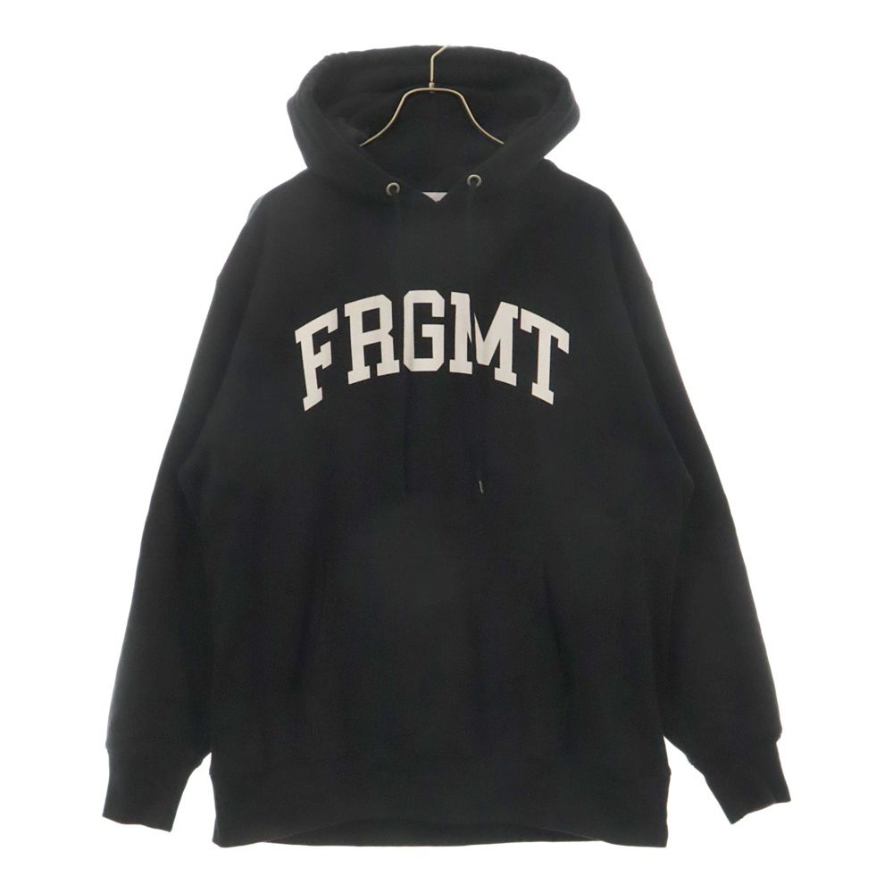 FRAGMENT DESIGN (フラグメントデザイン) UNIVERSITY SWEAT HOODIE ユニバーシティ ロゴプリント プルオーバースウェットパーカー フーディー ブラック FRGMT-S4
