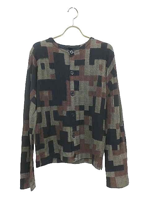 Y’s ワイズ トップス カーディガン ニット チェック コットン 日本製 サイズ2＿S24＿セルモアから ＿s-0283-r24