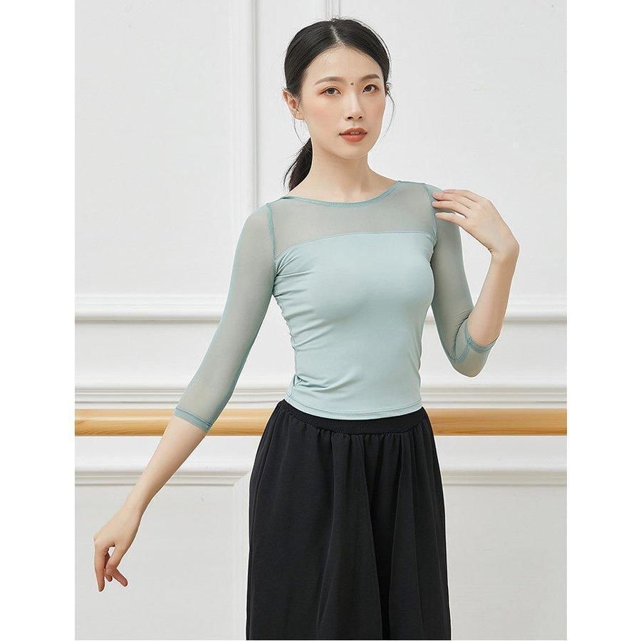 新品 ルルレモン トップス バレエ 長袖 フラワーメッシュ ピラティス