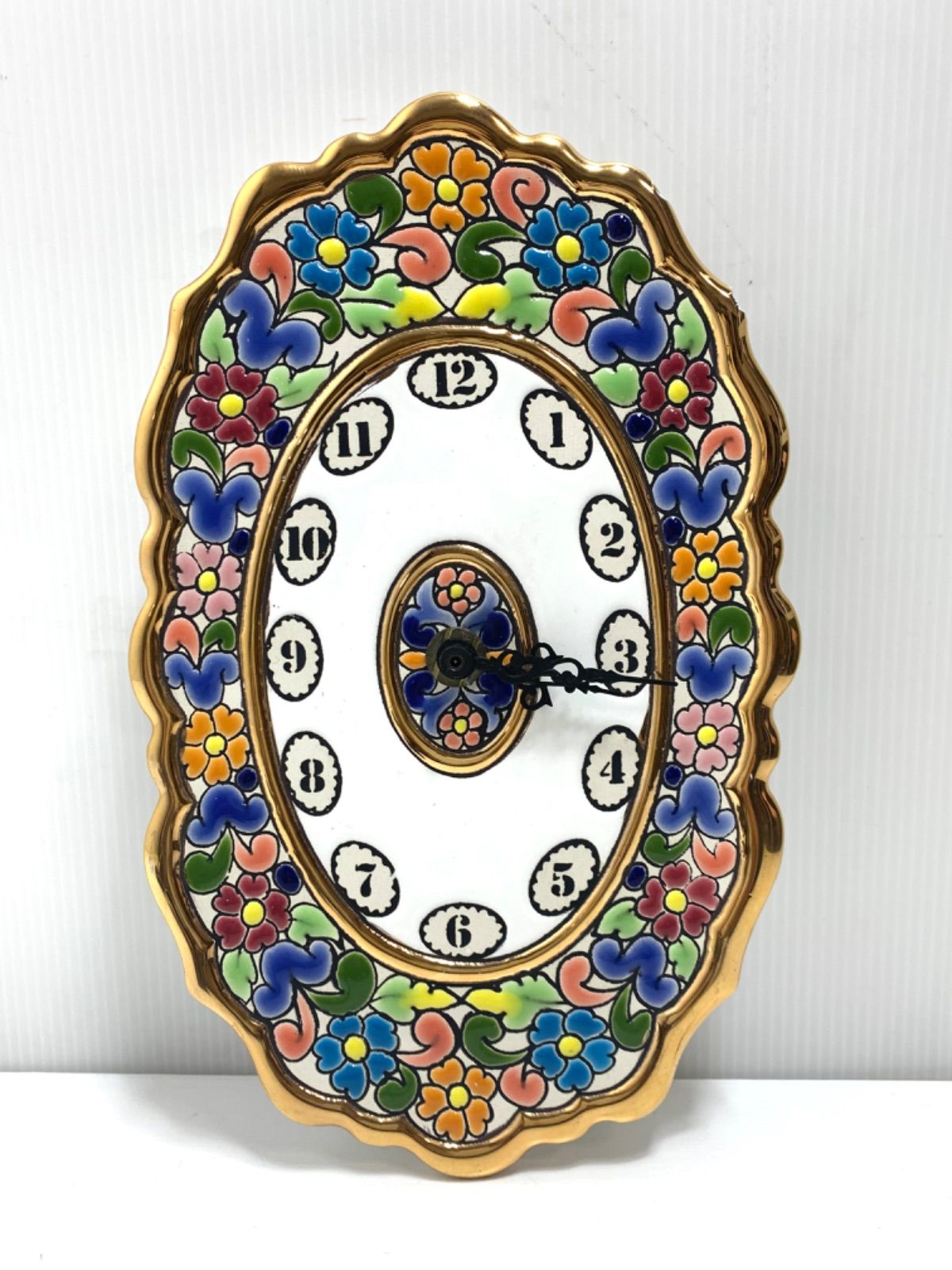スペイン製 セビリア焼き 大型 時計 - 掛時計/柱時計