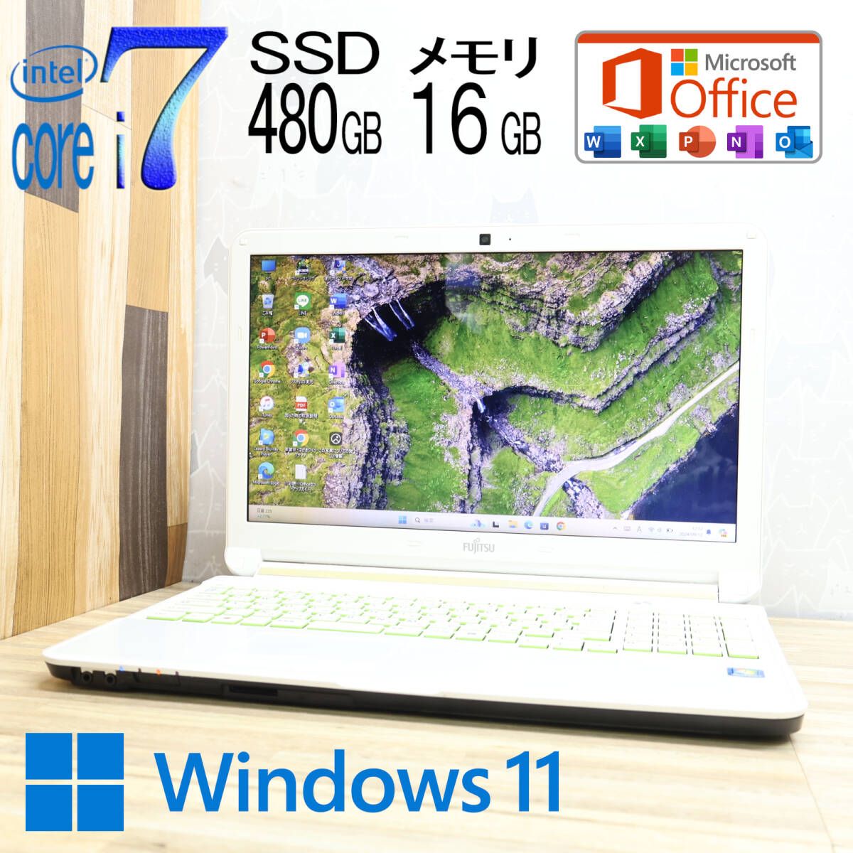 美品 最上級4コアi7！SSD480GB メモリ16GBA50H Core i7-3632QM Web 