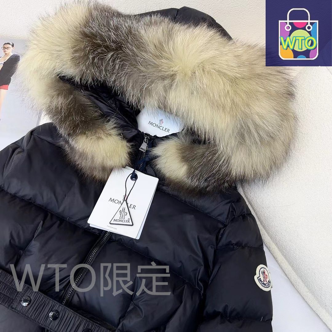 【MONCLER】ウエストバンド フード付 ダウンジャケット MONCLERモンクレール 黒 ダウンジャケット フード付き ウエスト